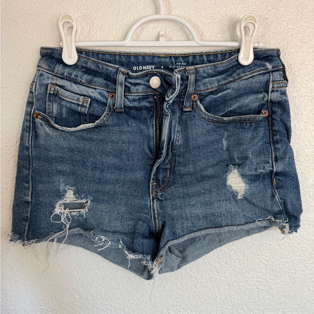 Old Navy Blue Distressed Denim Jean Shorts
